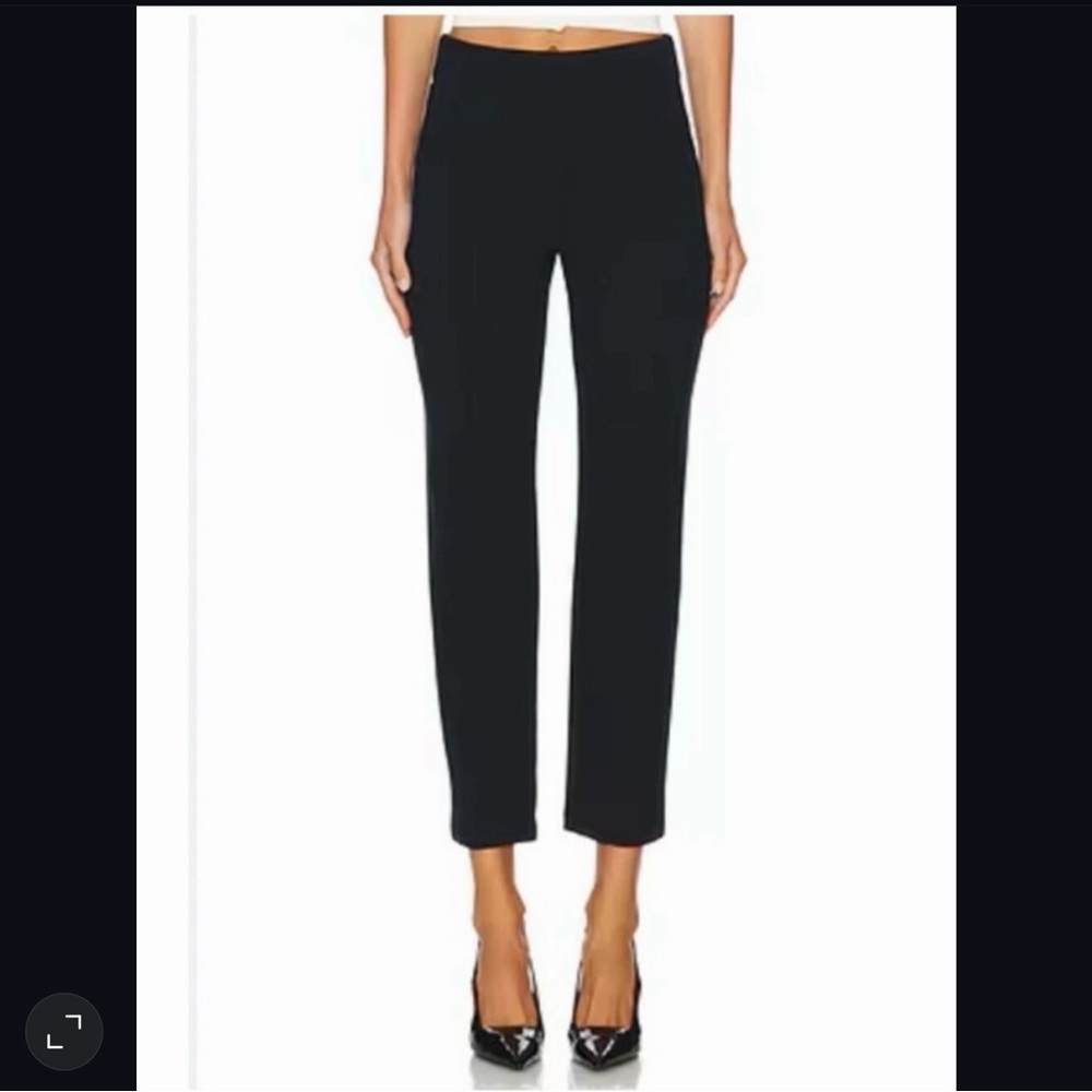 Vince Side Strapping Dress Pant Womens 6 Black Stretch Wool Ankle Length